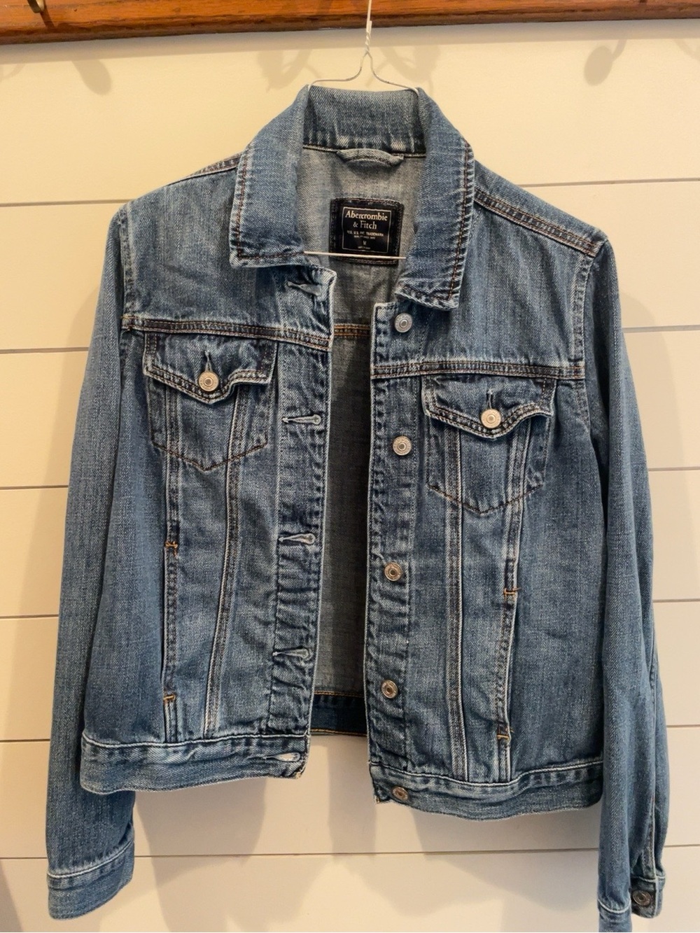 Abercrombie & Fitch Medium Wash Blue Denim Jacket